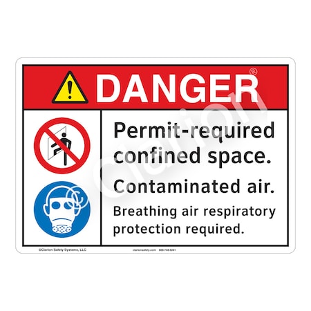 Danger Permit Required Safety Signs Indoor/Outdoor Plastic (BJ) 10 X 7, F1207-BJSW1